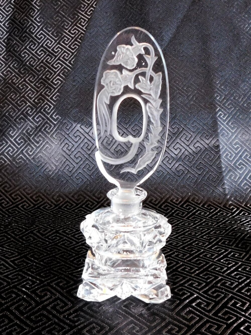 Perfume Bottle with Open Etched Stopper # 24110